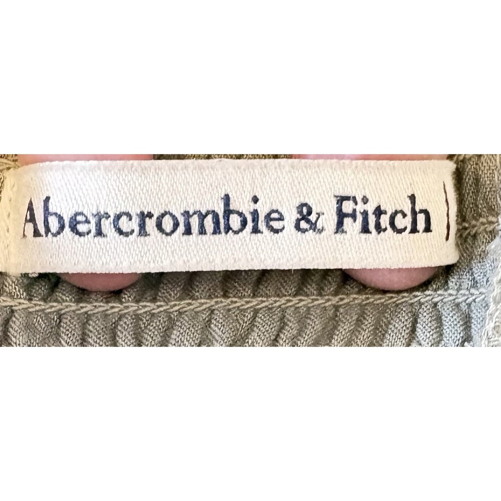 Abercrombie & Fitch Tie Strap Midi Dress Small Green Polka Dot Ruffles Side Slit - Picture 7 of 8